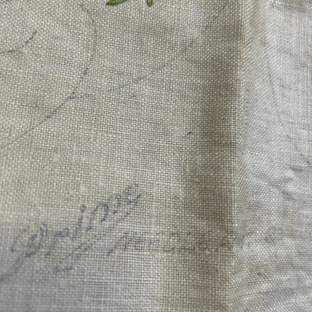 Vintage Prime Needleart Co Stamped Linen #1082 Floral Runner Unfinished‎ Project